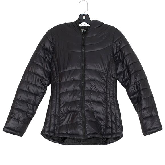 Fila Womens Jacket Puffer Coat Quilted Minimalist Gorpcore Hooded Black Medium - Picture 1 of 7